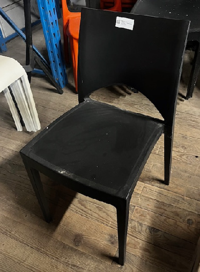 Matériel occasion Chaises noires en PVC