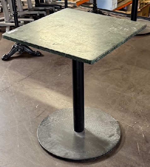 Matériel occasion Table carré - Plateau marbre vert